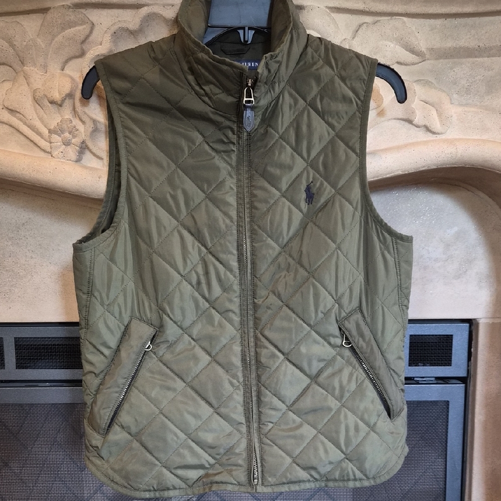 Ralph Lauren Olive Quilted Vest